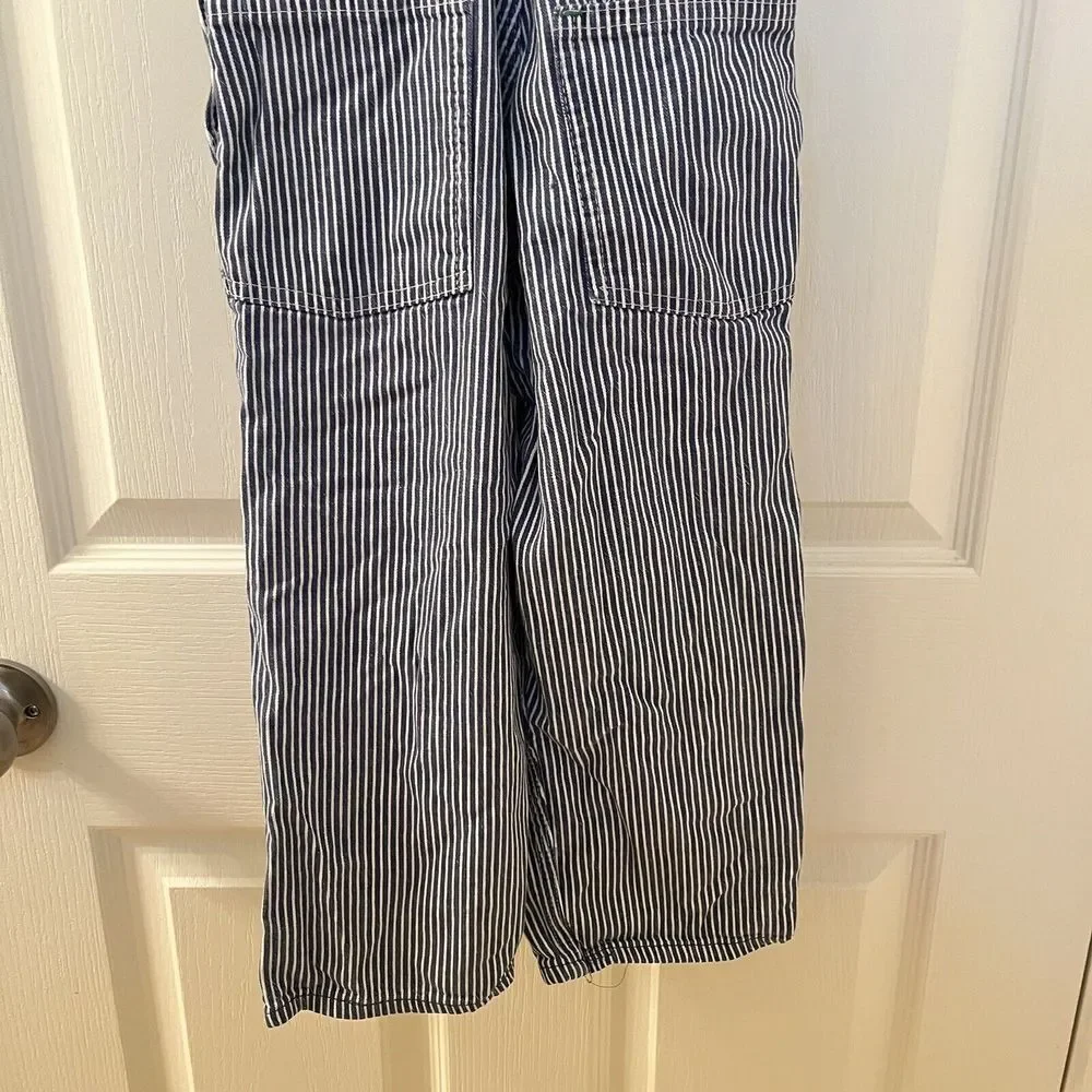 Vintage Oshkosh B'Gosh Kids Union Made Sanforized Overalls Blue Railroad Striped